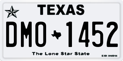 TX license plate DMO1452
