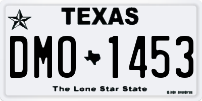 TX license plate DMO1453