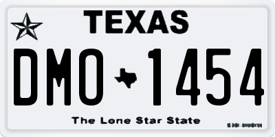 TX license plate DMO1454