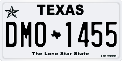 TX license plate DMO1455