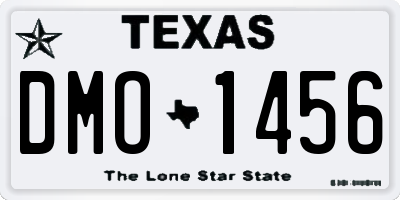 TX license plate DMO1456