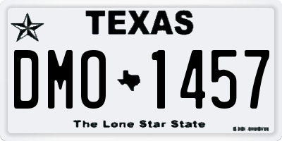 TX license plate DMO1457