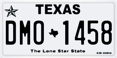 TX license plate DMO1458
