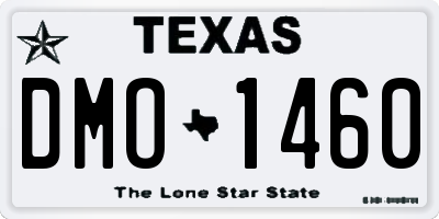 TX license plate DMO1460
