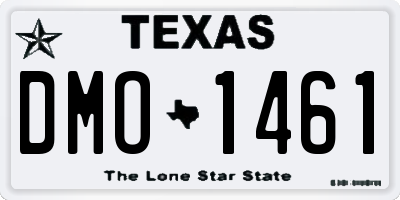TX license plate DMO1461