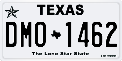 TX license plate DMO1462