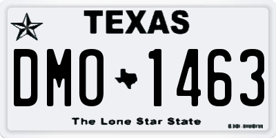 TX license plate DMO1463