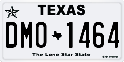 TX license plate DMO1464