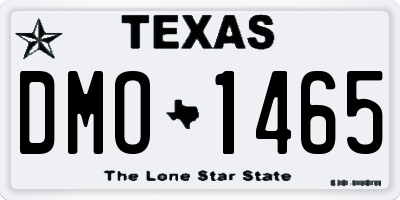 TX license plate DMO1465