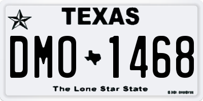 TX license plate DMO1468