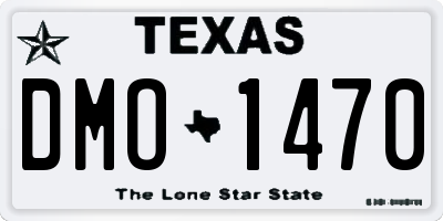 TX license plate DMO1470