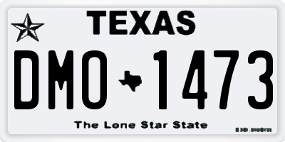 TX license plate DMO1473