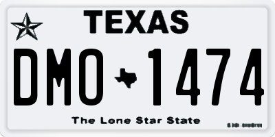 TX license plate DMO1474