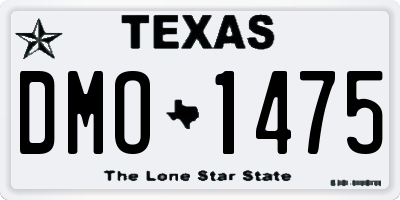 TX license plate DMO1475