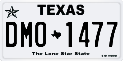 TX license plate DMO1477
