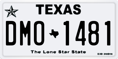 TX license plate DMO1481