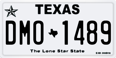 TX license plate DMO1489
