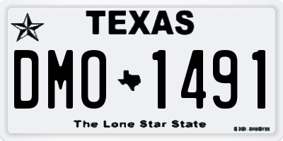 TX license plate DMO1491