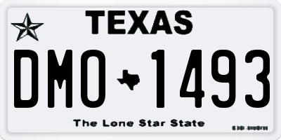 TX license plate DMO1493