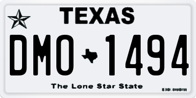 TX license plate DMO1494