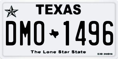 TX license plate DMO1496