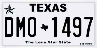 TX license plate DMO1497