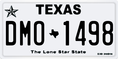 TX license plate DMO1498