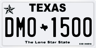 TX license plate DMO1500
