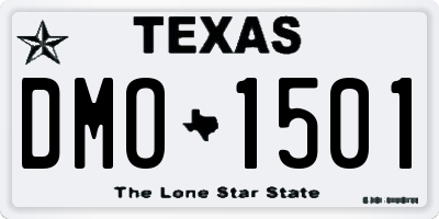 TX license plate DMO1501