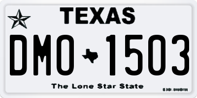 TX license plate DMO1503