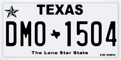 TX license plate DMO1504