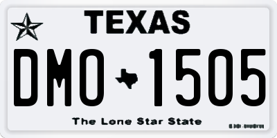 TX license plate DMO1505