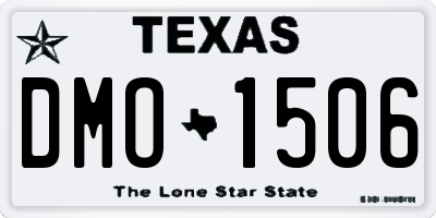 TX license plate DMO1506