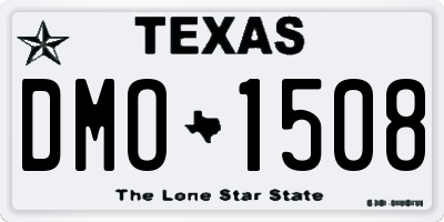 TX license plate DMO1508