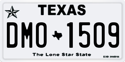 TX license plate DMO1509