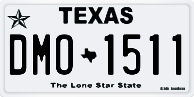 TX license plate DMO1511