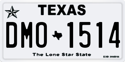 TX license plate DMO1514