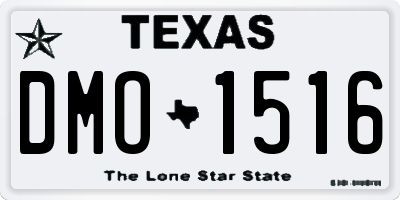 TX license plate DMO1516