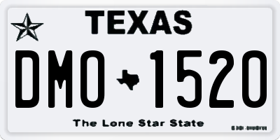 TX license plate DMO1520