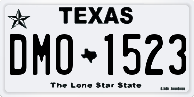 TX license plate DMO1523
