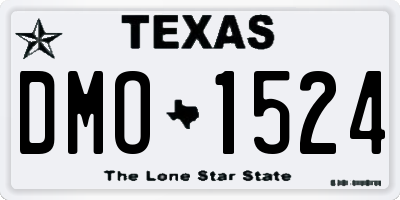 TX license plate DMO1524