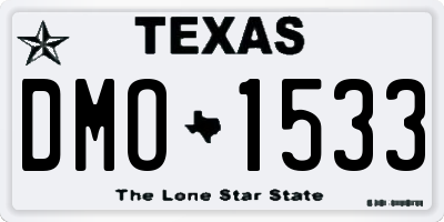 TX license plate DMO1533