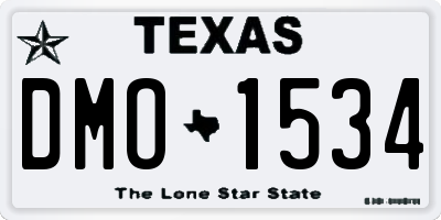 TX license plate DMO1534