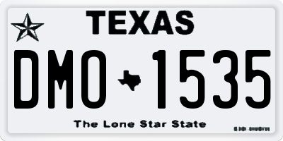 TX license plate DMO1535