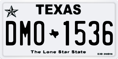 TX license plate DMO1536