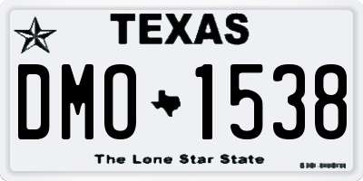 TX license plate DMO1538