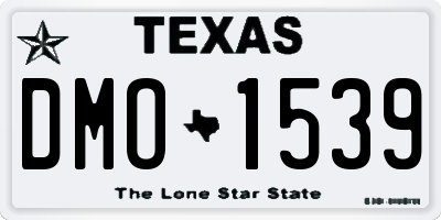 TX license plate DMO1539