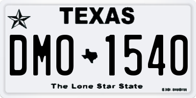 TX license plate DMO1540