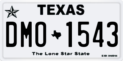 TX license plate DMO1543