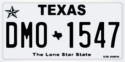 TX license plate DMO1547